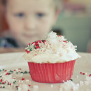 decorated Christmas cupcake