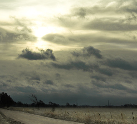 cloudy sky dark road