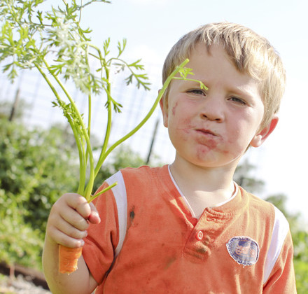 boy eating carrot 1